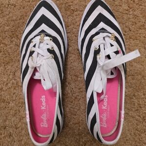 Barbie X Keds Black and White Striped Sneakers